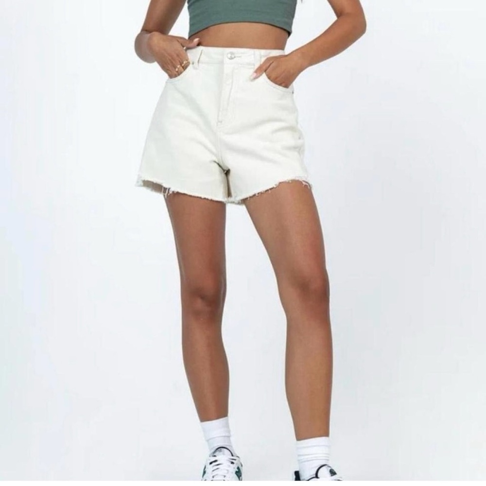 Princess Polly White High Waist Shorts